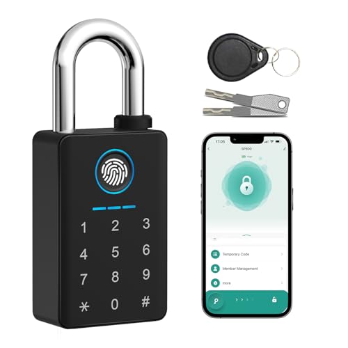 Aurosmart Heavy Duty Fingerprint Padlock with Key,...