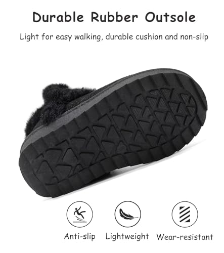 Image of Cubufly Toddler Little Girls Boots Warm Winter Kids Ankle Fur Lined Snow Shoes Non-Slip