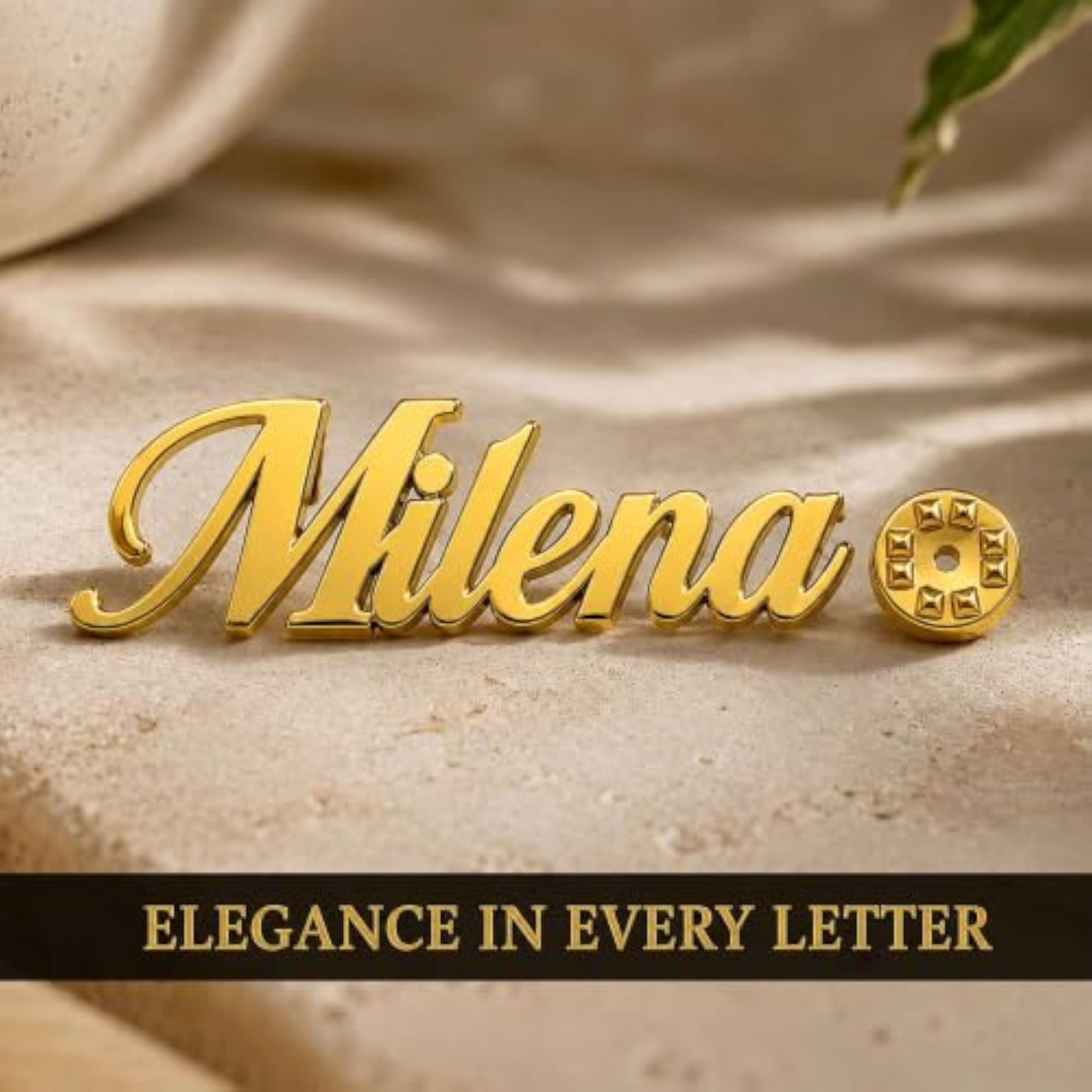Customized Gold Plated Brass Name Lapel Pin, Personalized Brooch
