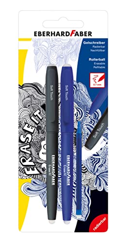 Eberhard Faber 582103 - Gelschreiber radierbar, 2er Set, inklusive blauer Ersatzmine