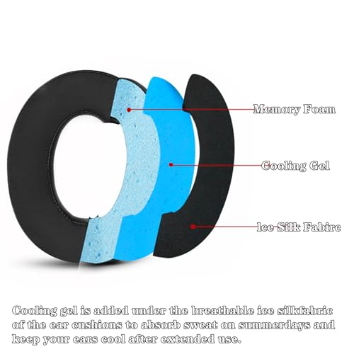 Repuesto Cooling Gel Earpads compatible con audífonos Sennheiser HD650, HD660 S, HD6XX, HD 660S2, HD600, HD58X, HD580, HD565, HD545, HD535 con espuma de memoria de alta densidad y tela de seda fría miniatura 3