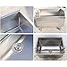 Stainless Steel Mop Sink with Strainer - Water Overflow Prevention - Adjustable Leveling Feet - Floor Mop Sink for Cleaning Tools, Sports Equipment, Pets (Color : Silver, Size : 100x41x55cm)
