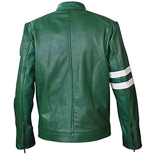 Men's Green Ben-10 Adult Tennyson Alien Swarm Ryan Kelly Ultra Soft Synthetic Leather casual biker Jacket2