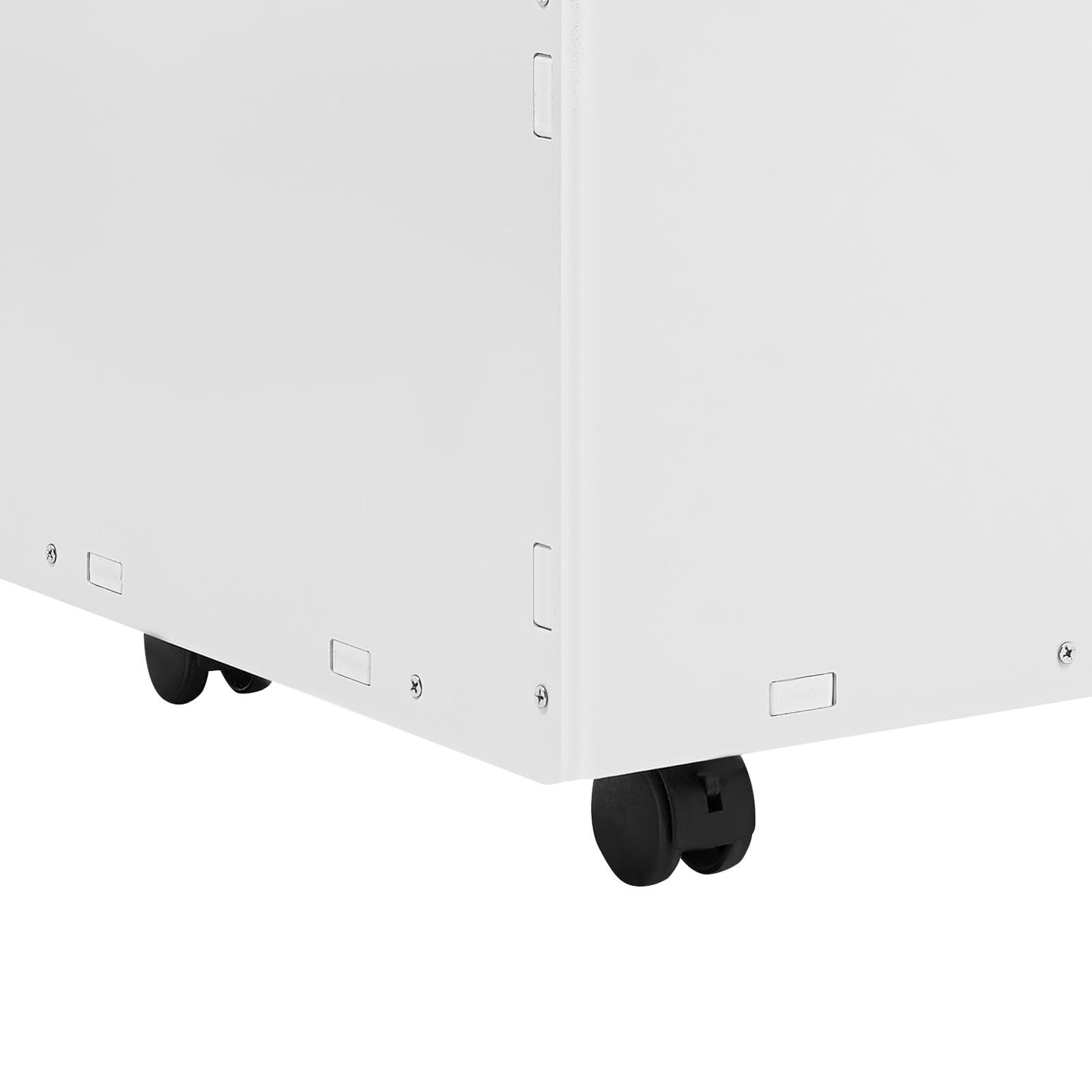 Mobiler Rollaktenständer mit Rollen – PVC Planhalter mit 30 Fächern, Aufbewahrungsregal für Baupläne & Poster, weiß
