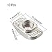 uxcell Sliding T Slot Nuts, M5 Half Round Roll in T-Nut for 3030 Series Aluminum Extrusion Profile, Carbon Steel Nickel-Plated, Pack of 10