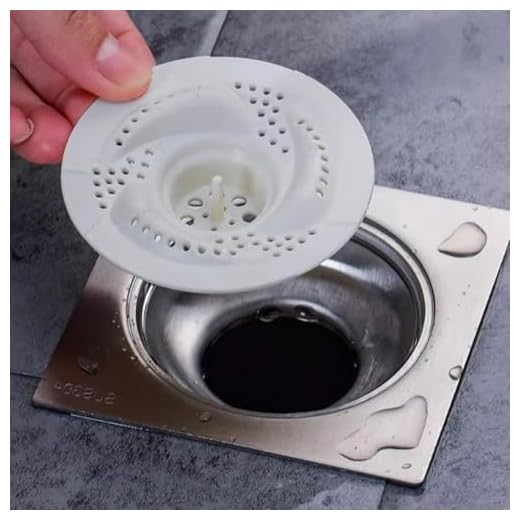 3pcs/Set Modern Anti-Clogging Drain Cover Rotating Mesh Design Anti-Clogging Filter Bug Proof Strainers Bathroom,7.7 * 2.2cm (White)