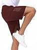 Rvinroo Men's Sports Shorts Quick Dry Training Gym Bodybuilding Casual Basketball Running Breathable Shorts with Zipper Pocket, Red, 3XL #2