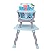 D´BEBÉ - Silla Alta 4 en 1 Grow with me - Silla Alta Cómoda y Segura para Bebé - Puedes desmontarla y convertirla en una Mesa para Jugar y Aprender - Color Azul con Gris