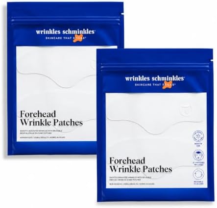 Wrinkles Schminkles Forehead Wrinkle Patches, 4-Pack, Reusable Hypoallergenic Silicone Smoothing Pads for Reducing Frown Lines & Face Lift Overnight