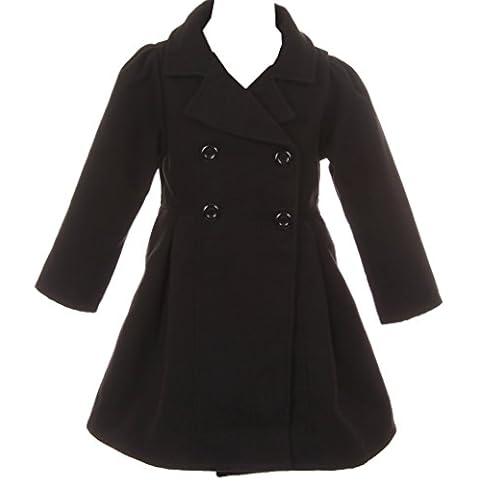 BNY Corner Big Girl Kids Flower Girls Winter Clothes Long Coat Outerwear USA Black 10 JKS 2049 Cover