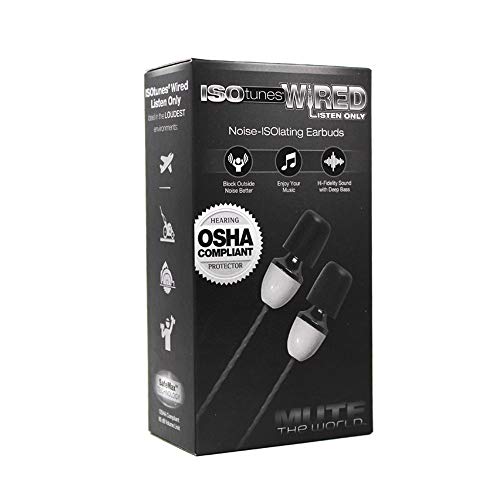 Isotunes Wired Earplug Headphones, 29 Nrr, Ipx5 Waterproof, Osha Compliant Noise Isolating Earbuds, Listen Only #TOP2