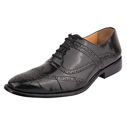 Image of LIBERTYZENO Mens Brogue & Plain Genuine Leather Animal Print Lace Up Oxford Dress Shoes for Easter Gift