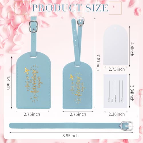 Image of Amylove Bulk Luggage Tags Wedding Favors Adventure Begins Luggage Tags for Guests Travel Tag for Suitcase Bridal Gift 24 Pack