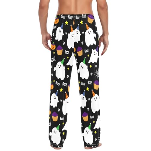 Joyful Spirits Pattern Men's Cotton Pajama Pants with Pockets and Drawstring Comfortable and Stylish,S3