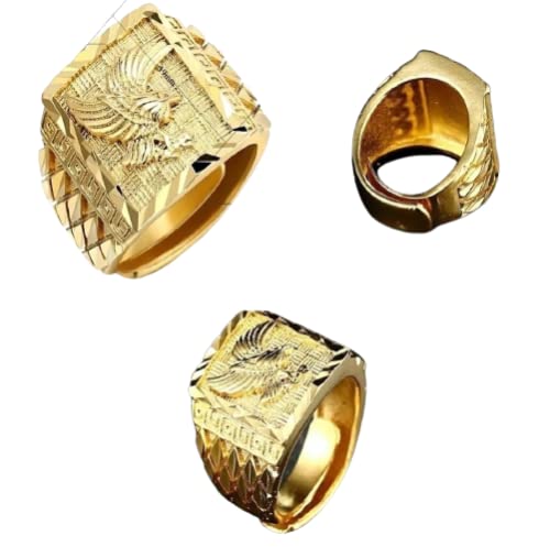 Anel Masculino Águia Ajustável Dourado Gold Acessório Oriental Rainha dos Céus Coragem e Força Rainh