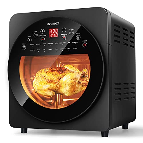Image of CUSIMAX Air Fryer Oven, 10-in-1 Convection Oven, 15QT Air Fryer Combo, Countertop Air Fryer Toaster Oven with Rotisserie & Dehydrator, Rich Accessories, Black