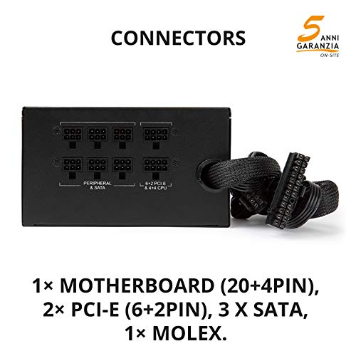 Tecnoware Alimentatore Modulare 650W per PC Gaming - Certificazione 80 Plus Bronze di Elevata Efficienza (>85%), con Ventola Ultra Silent - Alimentatore - Immagine 2