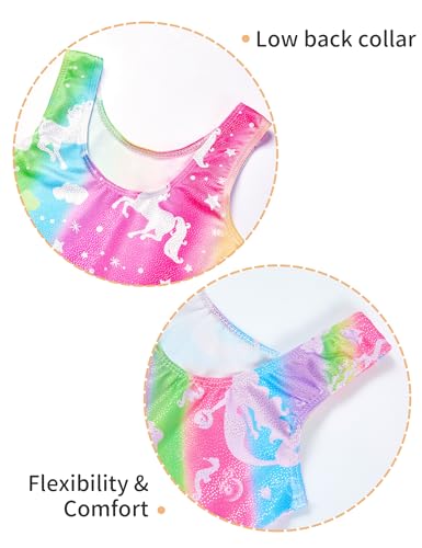 Image of 2 Pack Leotard for Girls Gymnastics Sparkly Sleeveless Unitards
