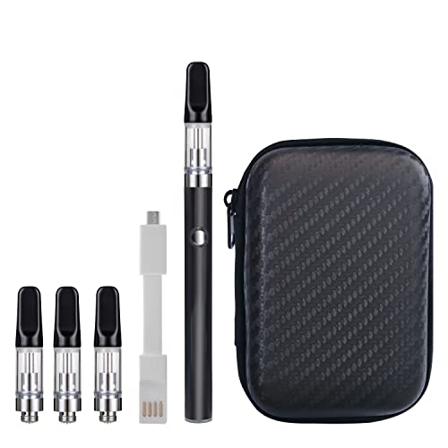 Wolfteeth E Cigarettes Vape Pen Starter Kit Rechargeable, 4 X Vaping Ceramic Cartridges Replaceable, No E Liquid No Nicotine 131402 Black