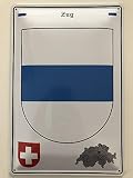  Targa in Metallo 30 x 20 cm Stemma Svizzera – Cantone Zug – Deko7