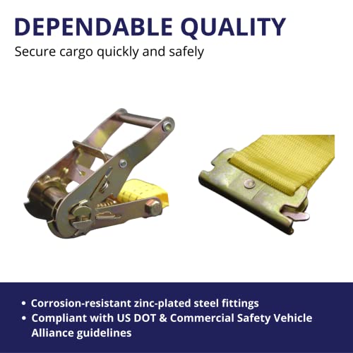 8 Pack E-Track Ratchet Straps 2" X15' 4400 Lbs Tie Down #TOP2