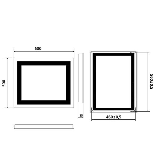 SONNI LED Badspiegel mit Beleuchtung 60x50cm Badezimmer Lichtspiegel Lichtspiegel Badezimmer Kaltweiß Wandschalter Make-up Spiegel mit… – Ansicht 7