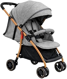 Leonardo Baby Passeggino Leggero Pieghevole 0-36 Mesi - Chiusura a Una Mano, Schienale Reclinabile, Cintura 5 Punti, Barra Removibile, Cappottina Imbottita, Compatto da Viaggio