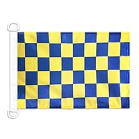 Bandiera A Scacchi 45x30cm - Bianco E Nero, Per Gare Automobilistiche, Con Cordicelle, Poliestere Resistente - Foto 3