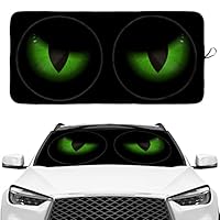 Black Evil Cat Gold Eyes Windshield Sun Shade, Front Window