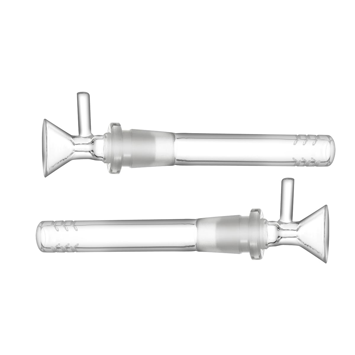 Downstem-Chemie-Diffusoradapter und Trichteradapter, 14 mm, 12 cm, Set von 4
