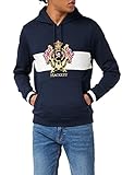 Hackett - Sudadera Hackett London Crest Panel HDY Sudadera, 5jazul Marino/Blanco, L para Hombre
