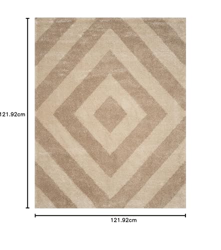 Image of Carpet for Living Room 4x4 Square feet Anti Skid Rug Colour Ivory Beige