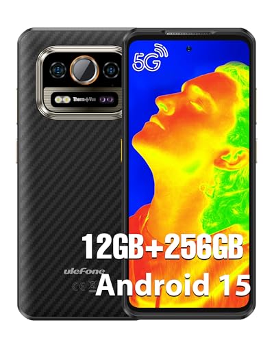 Ulefone Armor 25T Pro Movil Resistente 5G, Android 15 Teléfono Movil 12GB+256GB/SD-2TB, 6,78 FHD+ 120Hz con Cámara Térmica 6500mAh Batería, Cámara 64MP+50MP, Smartphone 33W Carga Rápida GPS/NFC/OTG