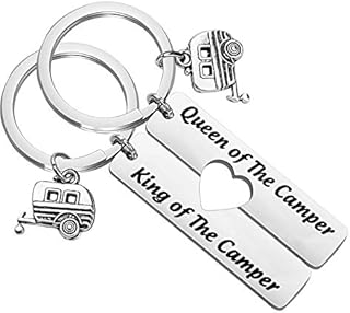 Queen and King of The Camper Keychain RV Gifts for Camping Camping Gifts
