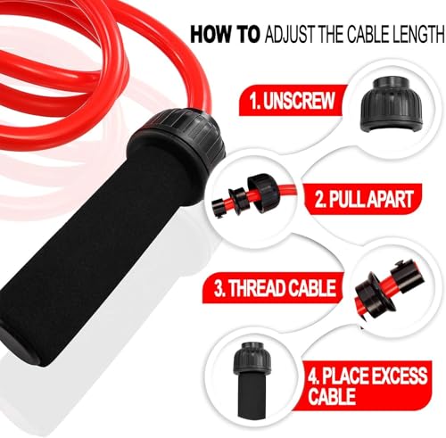 Weighted Jump Rope - (1.5LB) Solid PVC 12mm Diameter for Crossfit and Boxing - Heavy Jump Rope with Memory Non-Slip Cushioned Foam Grip Handles for Fitness Workouts Endurance and Strength Training - Image 3