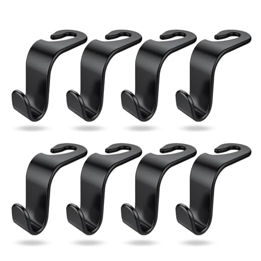 DTDNZKN 8-Pack Car Seat Back Storage Hook, Auto Seat Hook Hangers Storage Organizer Interior Accessories for Purse Coats Umbrellas Grocery Bags Handbag