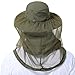 BASSDASH UPF 50+ Mosquito Sun Hat with Hidden Head Net and Neck Flap for Men Women Outdoor Fishing Hiking Camping FH16 Army Green