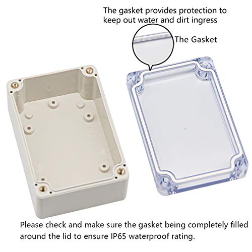 Zulkit Junction Box Abs Plastic Dustproof Waterproof Ip65 Universal Electrical Boxes Project Enclosure Grey With Clear Cover 3.9 X 2.7 X 2.0 Inch (100 X 68 X 50Mm) #TOP3