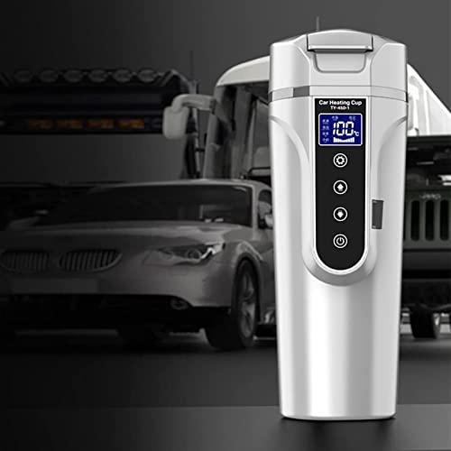 Taza Calefactora de Coche 12V Acero Inoxidable 450ml Blanco miniatura 3