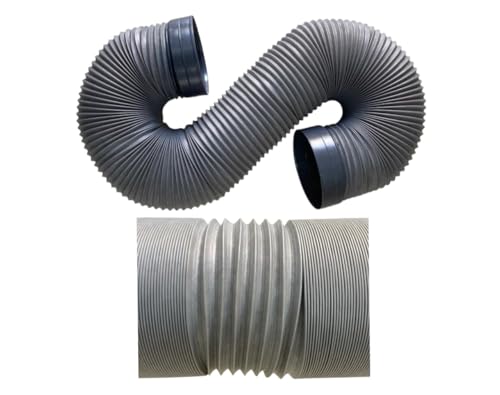 Image of All In One 6 Inch (150MM) PVC Kitchen Chimney Pipe 6 feet | Flexible | Plastic Duct Hose Pipe | Foldable | Stretchable | Grey color | For home, kitchen, office and industrial use.