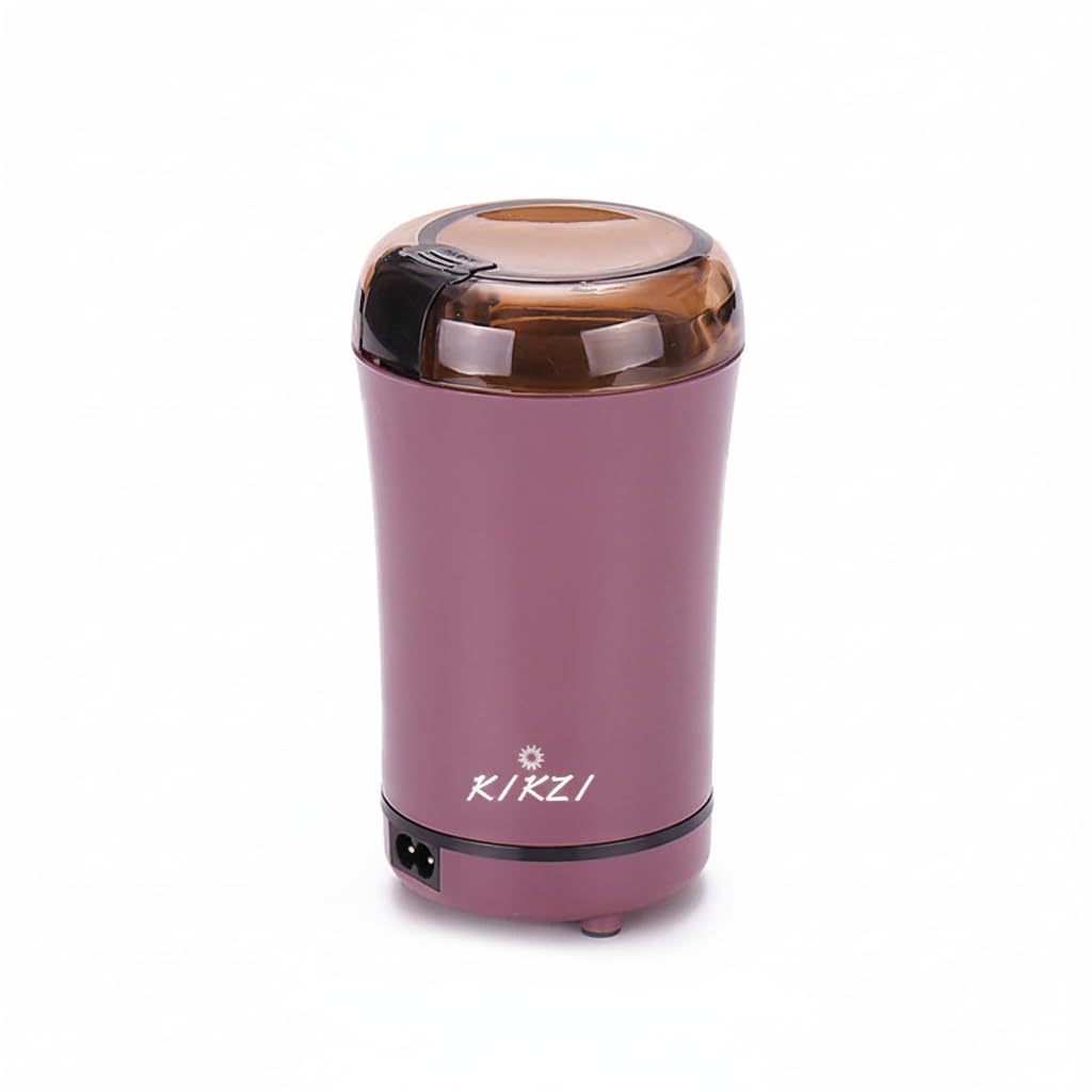 KIKZI® Electric Coffee Grinder, Superfine Grinding, 150W Powerful Motor, One Touch Operation, Compact Design, Black (Pink)