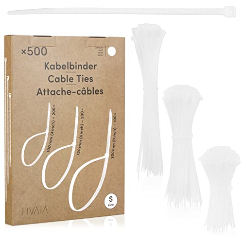Set serre-câbles blanc: 500 serre-câbles blancs en 3 tailles - At...