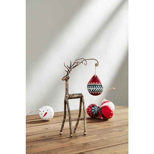 Support de table en forme de cerf Mud Pie gris en finition soignee - 3
