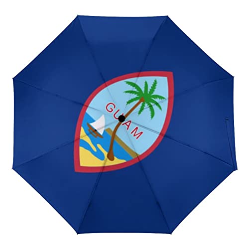 FunnyStar Guam Flag Folding Umbrella Fashion 3 Folds Umbrellas Folds Parasol for Outdoor Travel Beach Automatic
