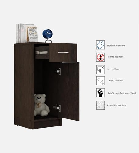 Image of Nest Multipurpose Storage Unit | Engineered Wood | Free-Standing Cabinet | Dark Wenge Finish | Spacious & Durable | Easy Knock-Down Assembly
