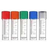 Plastic Test Tubes with Caps 300 PCS Freezing Tubes Test Tube with Graduated PP Plastic Centrifuge with Screw Cap for Storage Item in Party/Laboratory/Craft Project(Orange)