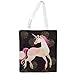 Nacnic Bolsa tote de tela UNICORNIO PURPURINA. Bandolera multiusos. Bolso de mano. Bolsa tote reutilizable.