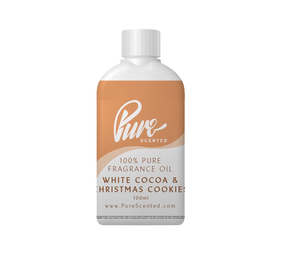 Pure Scented 100ml Fragrance Oil - Vegan & Cruelty-Free, for Candles, Soaps, Slime, Diffusers, Cosmetics, Wax Melts & DIY Crafts (1 x 100ml, White Cocoa & Christmas Cookies) — image 1