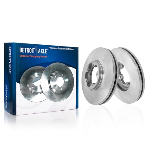 Image of Detroit Axle - Front Brake Kit for Ford Transit-150 Transit-250 Transit-350 | Disc Brake Rotors Ceramic Brake Pads with Hardware Replacement 12.13 inch inch Rotors