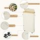 Vicyak 52L XL Toilettenpapier Aufbewahrung Korb, Bambus Badezimmer Organizer für 24 normale Rollen oder 18 Mega-Rollen, Papierkorb mit Deckel und Griff, Toilettenpapier Behälter mit Umlenkrolle, Beige